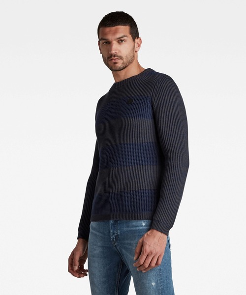 G-STAR（ジースター）の「STRIPE KNITTED SWEATER/ストライプセーター（ニット/セーター・メンズ・グレー系その他/ブルー系その他・MEDIUM/LARGE/SMALL/X-SMALL/X-LARGE）」の8枚目の写真
