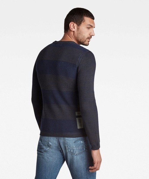 G-STAR（ジースター）の「STRIPE KNITTED SWEATER/ストライプセーター（ニット/セーター・メンズ・グレー系その他/ブルー系その他・MEDIUM/LARGE/SMALL/X-SMALL/X-LARGE）」の9枚目の写真