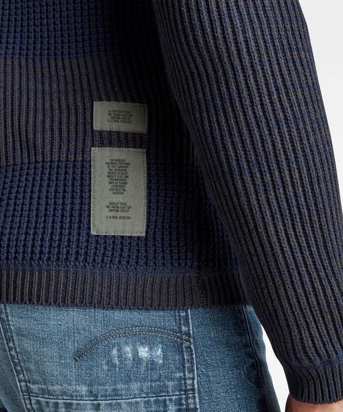 G-STAR（ジースター）の「STRIPE KNITTED SWEATER/ストライプセーター（ニット/セーター・メンズ・グレー系その他/ブルー系その他・MEDIUM/LARGE/SMALL/X-SMALL/X-LARGE）」の10枚目の写真