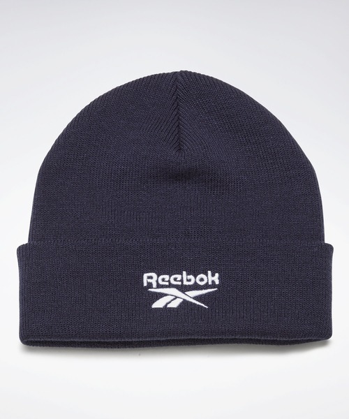 Reebok（リーボック）の「ファウンデーション ロゴ ビーニー / Foundation Logo Beanie（ニットキャップ/ビーニー・メンズ・ネイビー/ヘザーグレー/ブラック・MEDIUM/LARGE）」の3枚目の写真