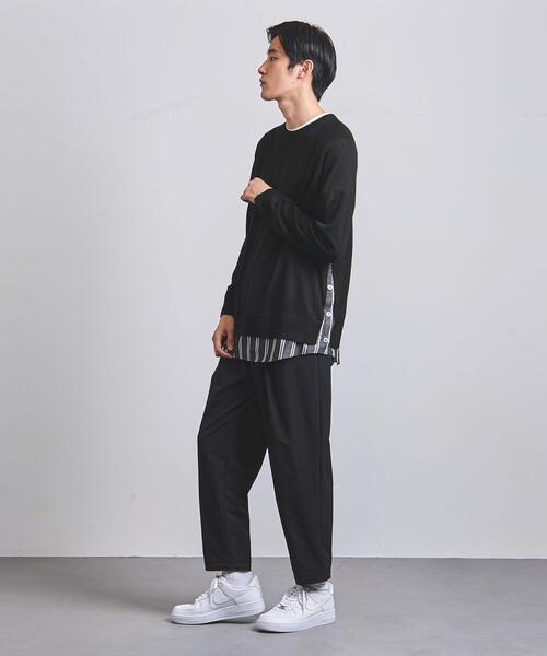 EN ROUTE(アンルート)の「<EN ROUTE(アンルート)> ウール/アクリル テンジク フロント シャツ レイヤード(ニット/セーター・メンズ・ブラック/ネイビー・1/2/3)」の8枚目の写真