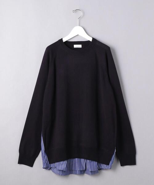 EN ROUTE(アンルート)の「<EN ROUTE(アンルート)> ウール/アクリル テンジク フロント シャツ レイヤード(ニット/セーター・メンズ・ブラック/ネイビー・1/2/3)」の10枚目の写真