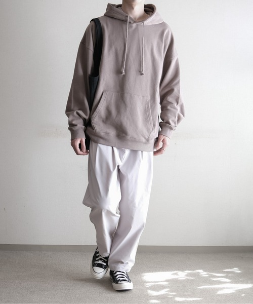 RUUBON（ルーボン）の「【RUUBON】wide pull over parka / ワイドプルオーバーパーカー（パーカー・メンズ・ブラック/ライトグレー/グレイッシュベージュ・S/M/L）」の6枚目の写真