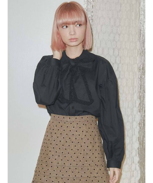 merry jenny(メリージェニー)の「フリルボウタイブラウス(シャツ/ブラウス・レディース・オフホワイト/ブラック/ラベンダー・FREE)」の3枚目の写真