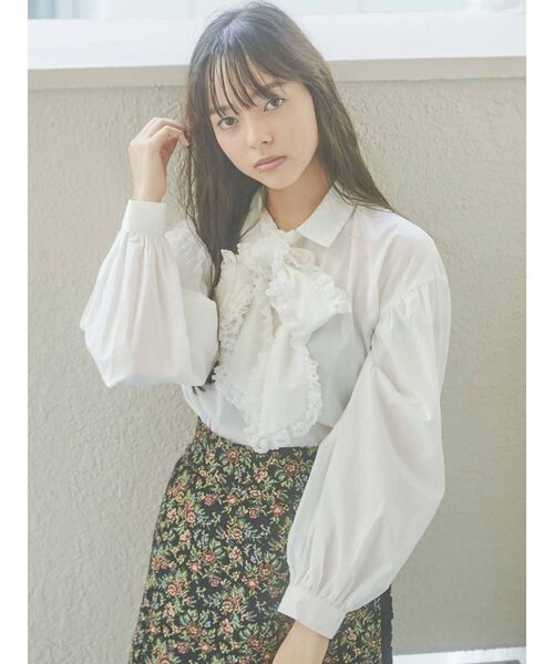 merry jenny(メリージェニー)の「フリルボウタイブラウス(シャツ/ブラウス・レディース・オフホワイト/ブラック/ラベンダー・FREE)」の7枚目の写真