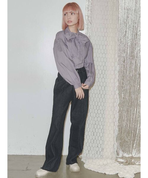 merry jenny(メリージェニー)の「フリルボウタイブラウス(シャツ/ブラウス・レディース・オフホワイト/ブラック/ラベンダー・FREE)」の10枚目の写真