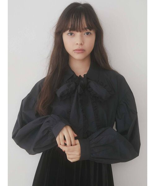 merry jenny(メリージェニー)の「フリルボウタイブラウス(シャツ/ブラウス・レディース・オフホワイト/ブラック/ラベンダー・FREE)」の12枚目の写真