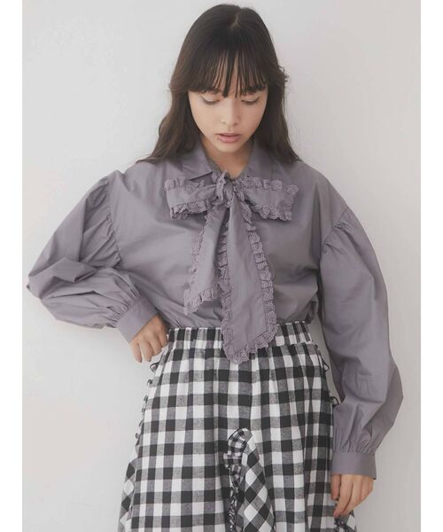 merry jenny(メリージェニー)の「フリルボウタイブラウス(シャツ/ブラウス・レディース・オフホワイト/ブラック/ラベンダー・FREE)」の21枚目の写真