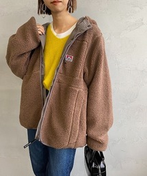 [BEN DAVIS/ベンデイビス] ボア/ナイロン リバーシブルパーカー
