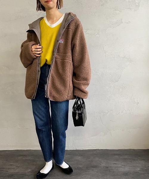 BEN DAVIS（ベンデイビス）の「[BEN DAVIS/ベンデイビス] ボア/ナイロン リバーシブルパーカー（その他アウター・レディース・オフホワイト/モカ/ブラック・XL/L/M）」の8枚目の写真