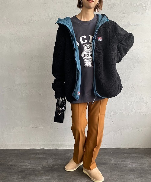 BEN DAVIS（ベンデイビス）の「[BEN DAVIS/ベンデイビス] ボア/ナイロン リバーシブルパーカー（その他アウター・レディース・オフホワイト/モカ/ブラック・XL/L/M）」の6枚目の写真