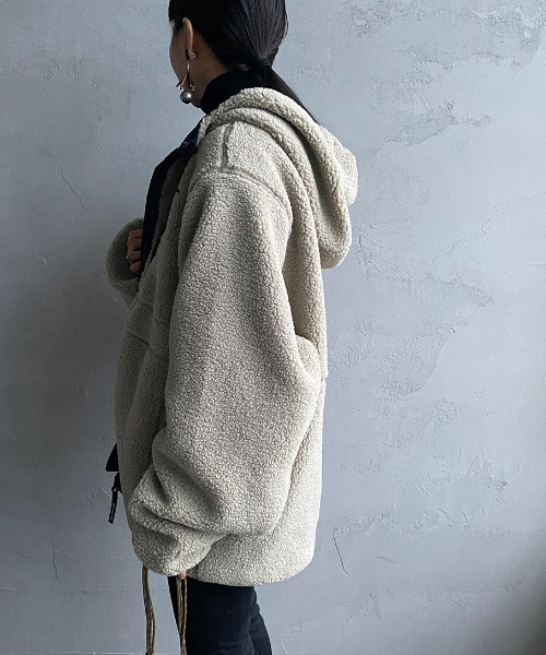 BEN DAVIS（ベンデイビス）の「[BEN DAVIS/ベンデイビス] ボア/ナイロン リバーシブルパーカー（その他アウター・レディース・オフホワイト/モカ/ブラック・XL/L/M）」の13枚目の写真
