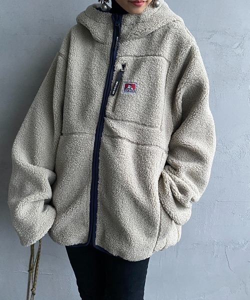 BEN DAVIS（ベンデイビス）の「[BEN DAVIS/ベンデイビス] ボア/ナイロン リバーシブルパーカー（その他アウター・レディース・オフホワイト/モカ/ブラック・XL/L/M）」の11枚目の写真
