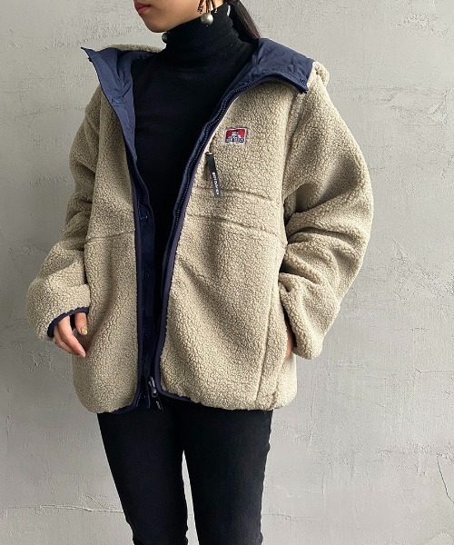 BEN DAVIS（ベンデイビス）の「[BEN DAVIS/ベンデイビス] ボア/ナイロン リバーシブルパーカー（その他アウター・レディース・オフホワイト/モカ/ブラック・XL/L/M）」の21枚目の写真