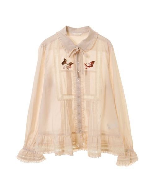 PINK HOUSE（ピンクハウス）の「オータムチェリー刺繍入りブラウス