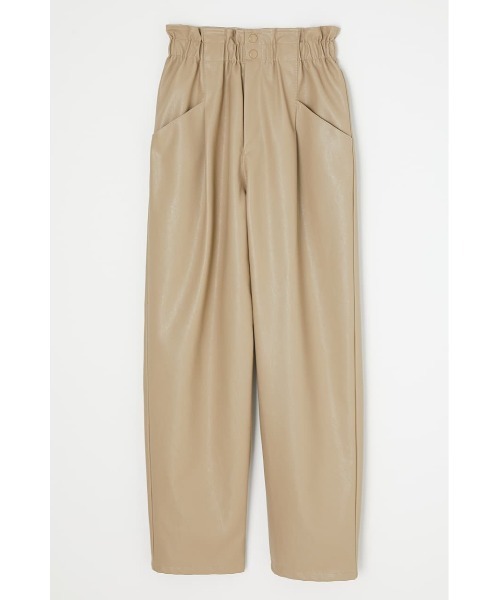 MOUSSY（マウジー）の「F／LEATHER GATHER パンツ（その他パンツ・レディース・ブラック/ベージュ/カーキ・1/2）」の4枚目の写真