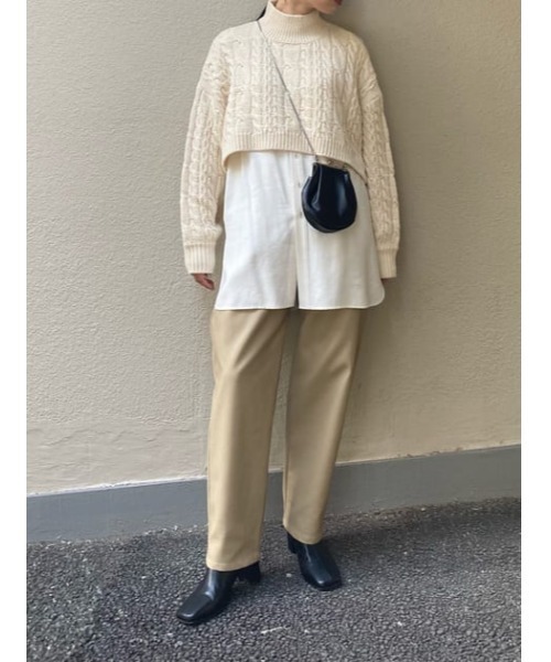 MOUSSY（マウジー）の「F／LEATHER GATHER パンツ（その他パンツ・レディース・ブラック/ベージュ/カーキ・1/2）」の18枚目の写真