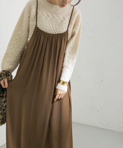 URBAN RESEARCH（アーバンリサーチ）の「ギャザーキャミワンピース（ワンピース・レディース・グレー系その他/ブラウン/ブラック・FREE）」の10枚目の写真