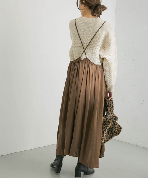 URBAN RESEARCH（アーバンリサーチ）の「ギャザーキャミワンピース（ワンピース・レディース・グレー系その他/ブラウン/ブラック・FREE）」の11枚目の写真