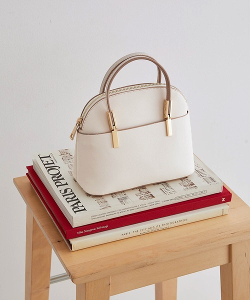 ROPE' PICNIC（ロペピクニック）の「【軽量】レクタンメタルミニラウンドボストン＆ショルダーバッグ（ボストンバッグ・レディース・ブラック/キナリ/ベージュ/ブルー系その他6/イエロー系その他2・FREE）」の2枚目の写真