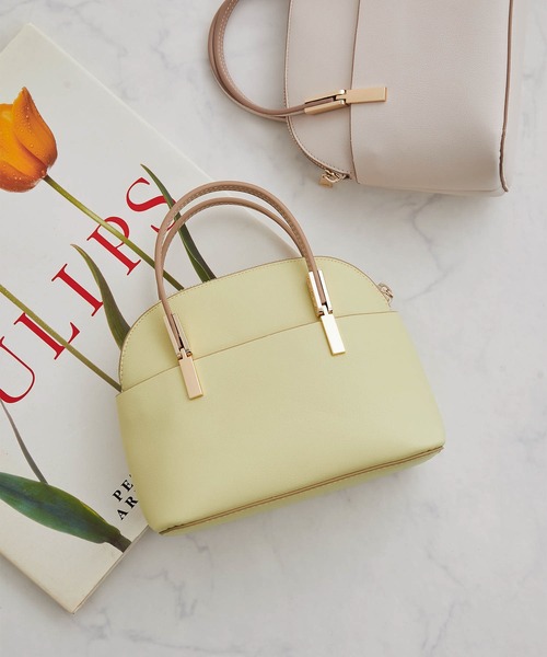 ROPE' PICNIC（ロペピクニック）の「【軽量】レクタンメタルミニラウンドボストン＆ショルダーバッグ（ボストンバッグ・レディース・ブラック/キナリ/ベージュ/ブルー系その他6/イエロー系その他2・FREE）」の5枚目の写真