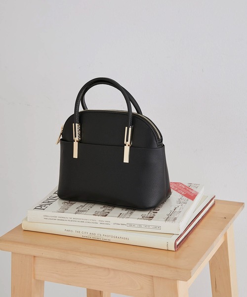 ROPE' PICNIC（ロペピクニック）の「【軽量】レクタンメタルミニラウンドボストン＆ショルダーバッグ（ボストンバッグ・レディース・ブラック/キナリ/ベージュ/ブルー系その他6/イエロー系その他2・FREE）」の3枚目の写真