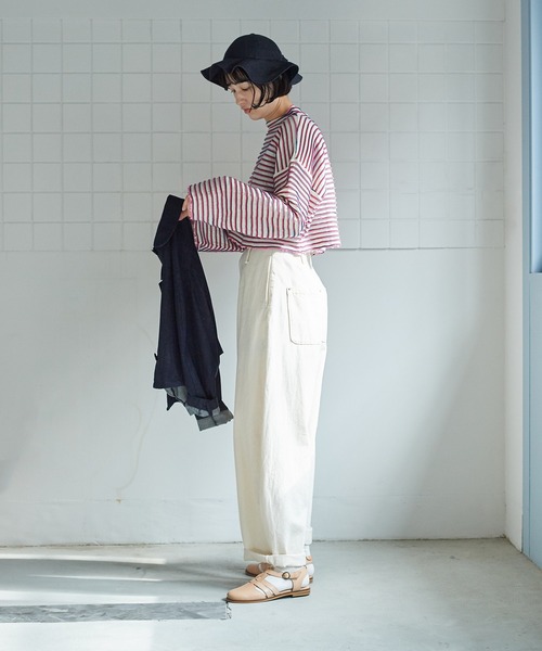 bulle de savon（ビュルデサボン）の「10oz ムラ糸デニム　ポワンパンツ（デニムパンツ・レディース・キナリ・FREE）」の4枚目の写真