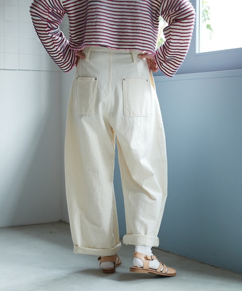 bulle de savon（ビュルデサボン）の「10oz ムラ糸デニム　ポワンパンツ（デニムパンツ・レディース・キナリ・FREE）」の6枚目の写真