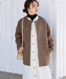JOURNAL STANDARD | スーパー140ビーバーノーカラーショートコート◆2(ノーカラーコート)