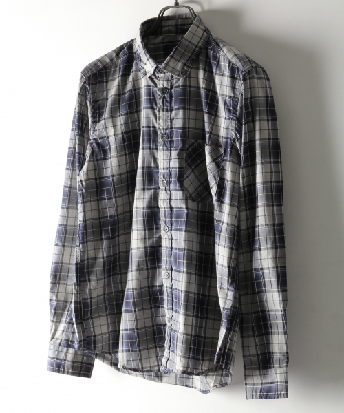 HARE（ハレ）の「シャンブレーチェックシャツ(HARE)（シャツ/ブラウス・メンズ・レッド/ネイビー・SMALL/LARGE/MEDIUM）」の2枚目の写真