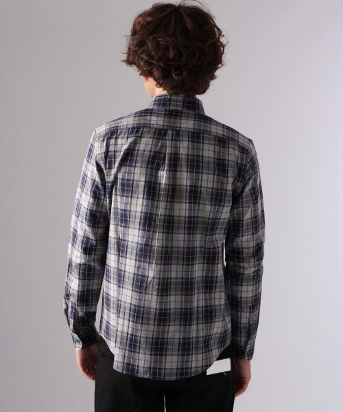 HARE（ハレ）の「シャンブレーチェックシャツ(HARE)（シャツ/ブラウス・メンズ・レッド/ネイビー・SMALL/LARGE/MEDIUM）」の6枚目の写真