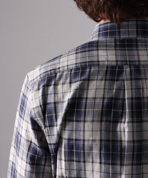 HARE（ハレ）の「シャンブレーチェックシャツ(HARE)（シャツ/ブラウス・メンズ・レッド/ネイビー・SMALL/LARGE/MEDIUM）」の13枚目の写真