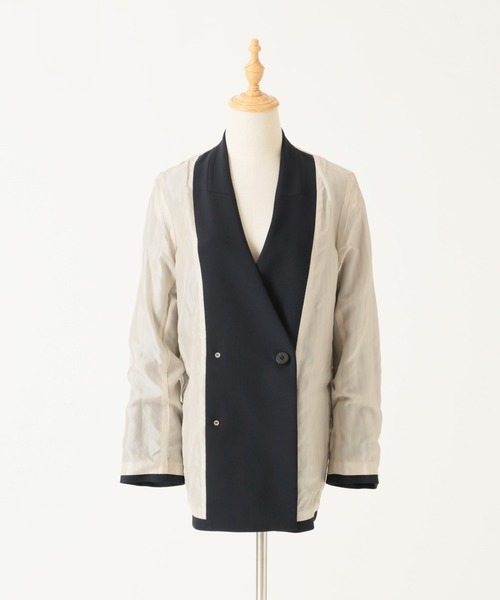 2023FW♡ジャーナルスタンダードレサージュ　ノーカラー金釦ジャケット　日本製 journal standard L'essage（ジャーナルスタンダードレサージュ）の