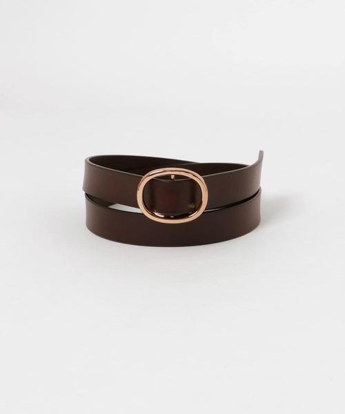 KBF(ケイビーエフ)の「レザーバックルベルト(ベルト・レディース・ブラック/ダークブラウン/ベージュ・ONE)」の3枚目の写真