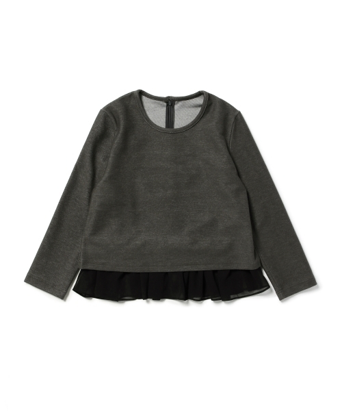 BEAMS LIGHTS Women's（ビームスライツ ウィメンズ）の「BEAMS LIGHTS / フリルインナーセット プルオーバー（Tシャツ/カットソー・レディース・チャコールグレー/ベージュ・36/38）」の20枚目の写真