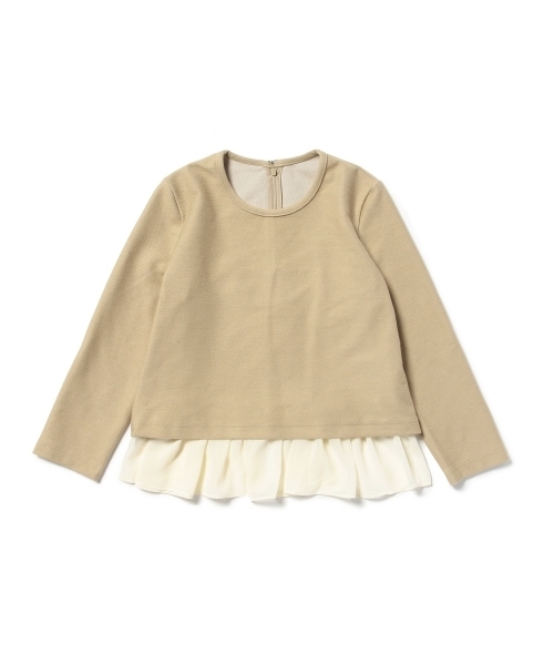 BEAMS LIGHTS Women's（ビームスライツ ウィメンズ）の「BEAMS LIGHTS / フリルインナーセット プルオーバー（Tシャツ/カットソー・レディース・チャコールグレー/ベージュ・36/38）」の18枚目の写真