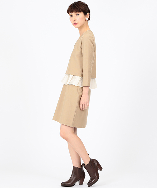 BEAMS LIGHTS Women's（ビームスライツ ウィメンズ）の「BEAMS LIGHTS / フリルインナーセット プルオーバー（Tシャツ/カットソー・レディース・チャコールグレー/ベージュ・36/38）」の16枚目の写真