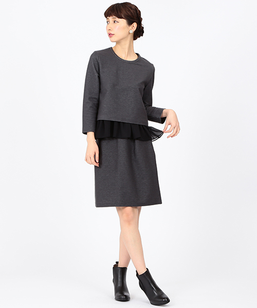 BEAMS LIGHTS Women's（ビームスライツ ウィメンズ）の「BEAMS LIGHTS / フリルインナーセット プルオーバー（Tシャツ/カットソー・レディース・チャコールグレー/ベージュ・36/38）」の17枚目の写真