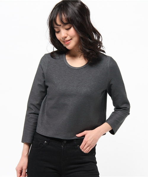 BEAMS LIGHTS Women's（ビームスライツ ウィメンズ）の「BEAMS LIGHTS / フリルインナーセット プルオーバー（Tシャツ/カットソー・レディース・チャコールグレー/ベージュ・36/38）」の6枚目の写真