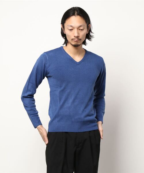 Burner（バーナー）の「【BURNER SELECT】カシミヤタッチVネックニット（ニット/セーター・メンズ・ブルー系その他/ネイビー/チャコールグレー/ブラック系その他/ブラウン/ホワイト/ブラック/ロイヤルブルー/マスタード/ワインレッド/グレー系その他・M/L/XL）」の9枚目の写真