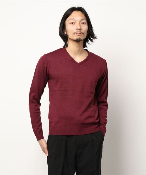 Burner（バーナー）の「【BURNER SELECT】カシミヤタッチVネックニット（ニット/セーター・メンズ・ブルー系その他/ネイビー/チャコールグレー/ブラック系その他/ブラウン/ホワイト/ブラック/ロイヤルブルー/マスタード/ワインレッド/グレー系その他・M/L/XL）」の11枚目の写真