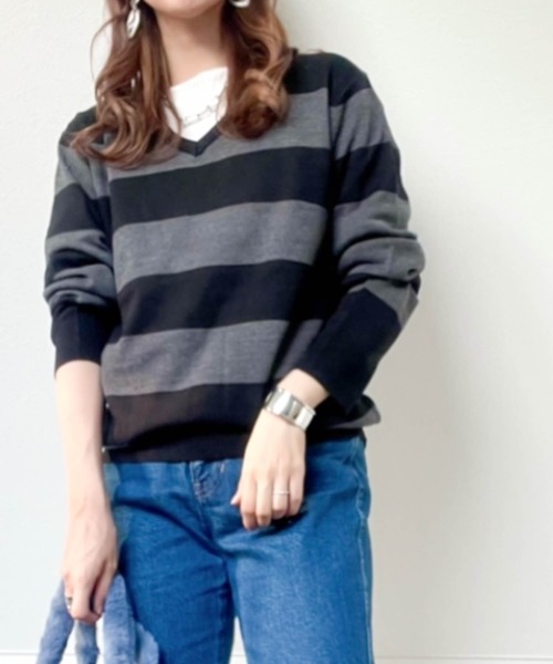 Burner（バーナー）の「【BURNER SELECT】カシミヤタッチVネックニット（ニット/セーター・メンズ・ブルー系その他/ネイビー/チャコールグレー/ブラック系その他/ブラウン/ホワイト/ブラック/ロイヤルブルー/マスタード/ワインレッド/グレー系その他・M/L/XL）」の4枚目の写真