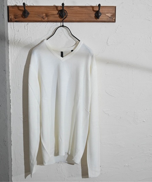 Burner（バーナー）の「【BURNER SELECT】カシミヤタッチVネックニット（ニット/セーター・メンズ・ブルー系その他/ネイビー/チャコールグレー/ブラック系その他/ブラウン/ホワイト/ブラック/ロイヤルブルー/マスタード/ワインレッド/グレー系その他・M/L/XL）」の2枚目の写真