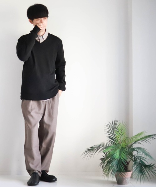 Burner（バーナー）の「【BURNER SELECT】カシミヤタッチVネックニット（ニット/セーター・メンズ・ブルー系その他/ネイビー/チャコールグレー/ブラック系その他/ブラウン/ホワイト/ブラック/ロイヤルブルー/マスタード/ワインレッド/グレー系その他・M/L/XL）」の18枚目の写真