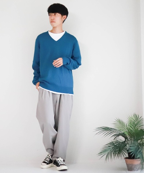 Burner（バーナー）の「【BURNER SELECT】カシミヤタッチVネックニット（ニット/セーター・メンズ・ブルー系その他/ネイビー/チャコールグレー/ブラック系その他/ブラウン/ホワイト/ブラック/ロイヤルブルー/マスタード/ワインレッド/グレー系その他・M/L/XL）」の14枚目の写真