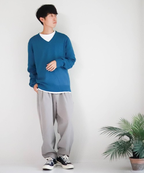 Burner（バーナー）の「【BURNER SELECT】カシミヤタッチVネックニット（ニット/セーター・メンズ・ブルー系その他/ネイビー/チャコールグレー/ブラック系その他/ブラウン/ホワイト/ブラック/ロイヤルブルー/マスタード/ワインレッド/グレー系その他・M/L/XL）」の13枚目の写真