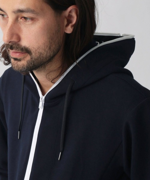 NICOLE CLUB FOR MEN（ニコルクラブフォーメン）の「ダンボールフルジップパーカ（パーカー・メンズ・ブラック/オフホワイト/シルバーグレー/ネイビー・MEDIUM/X-LARGE/LARGE）」の9枚目の写真