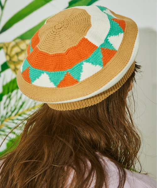 And A（アンドエー）の「AlexanderLeeChang アレキサンダーリーチャン / 5050 TAM 22 切り替えニットタム / AC052201（ニットキャップ/ビーニー・メンズ・イエロー/ブラック/ナチュラル・FREE）」の3枚目の写真