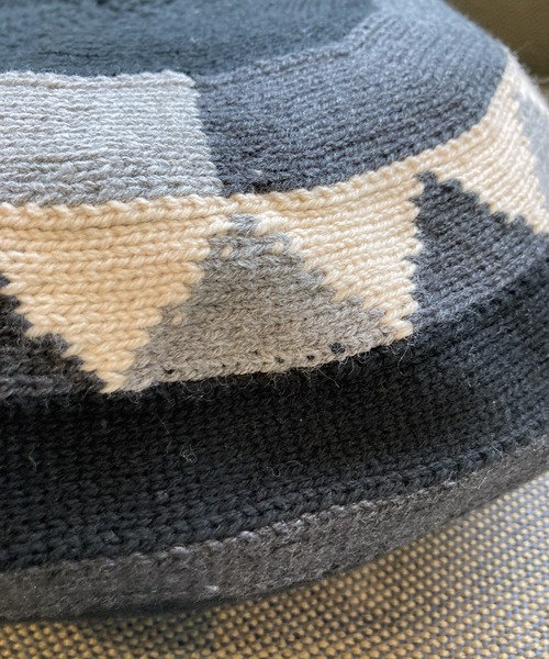 And A（アンドエー）の「AlexanderLeeChang アレキサンダーリーチャン / 5050 TAM 22 切り替えニットタム / AC052201（ニットキャップ/ビーニー・メンズ・イエロー/ブラック/ナチュラル・FREE）」の9枚目の写真