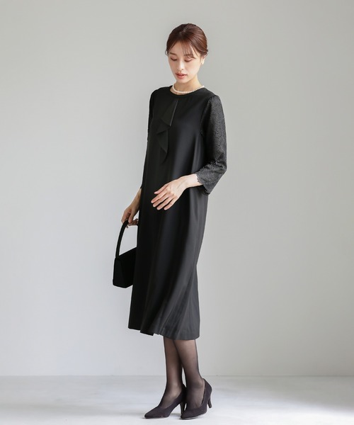WHITE JOOLA(ホワイトジョーラ)の「喪服・礼服【洗えるフォーマル】お袖スカラップレース切り替えデザインブラックフォーマルワンピース(ワンピース・レディース・ブラック・11号/9号/13号/7号/15号)」の19枚目の写真